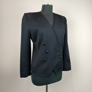 Raffinati Double-Breasted Wool Blazer Black Jacket Timeless Tailored Elegance 10